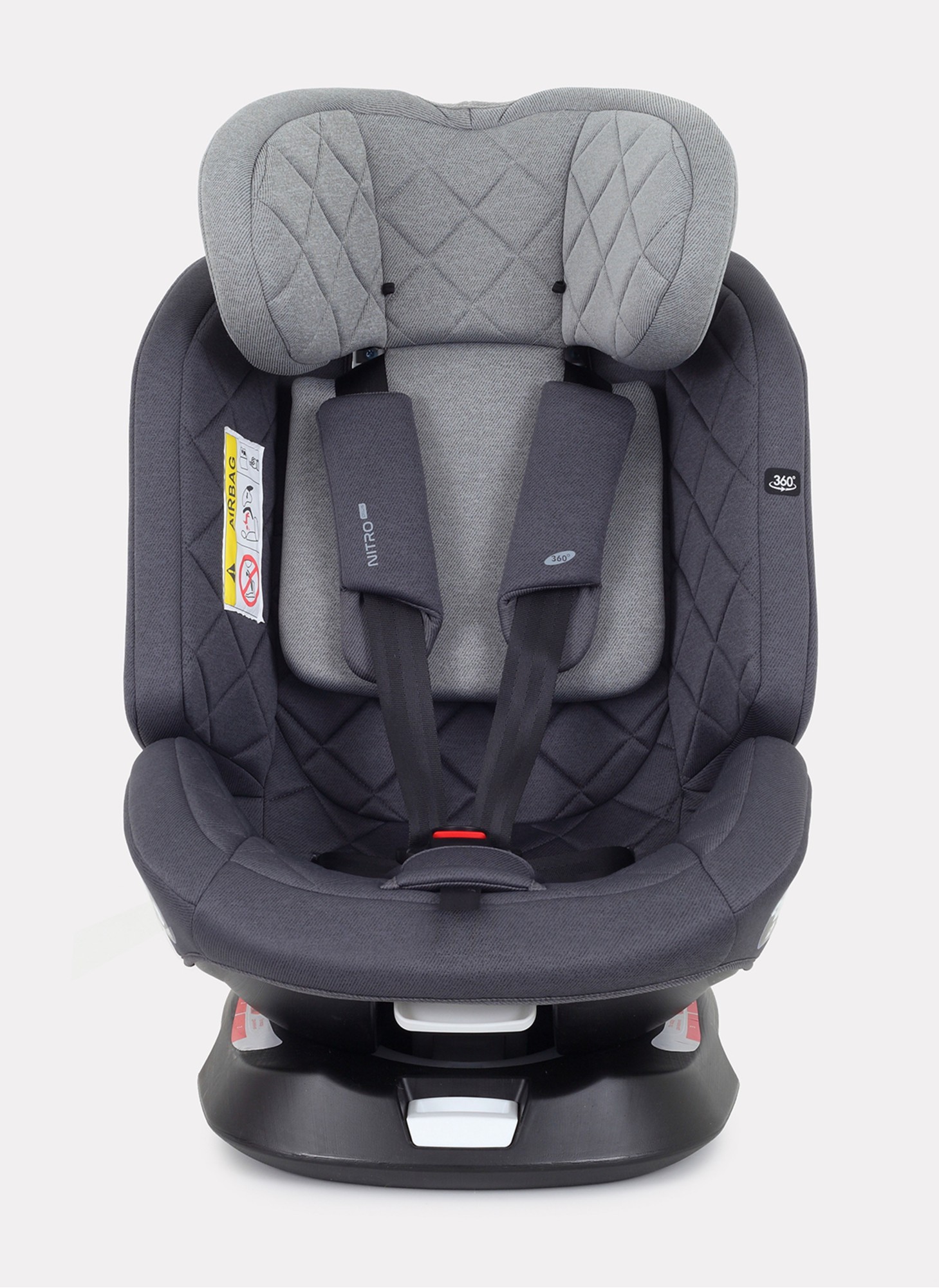 Детское автокресло Rant Nitro Plus  Isofix| Рост детей 40-150 см | Серое| Группа 0-1-2-3 (0 - 36 кг) | С поворотной базой на 360