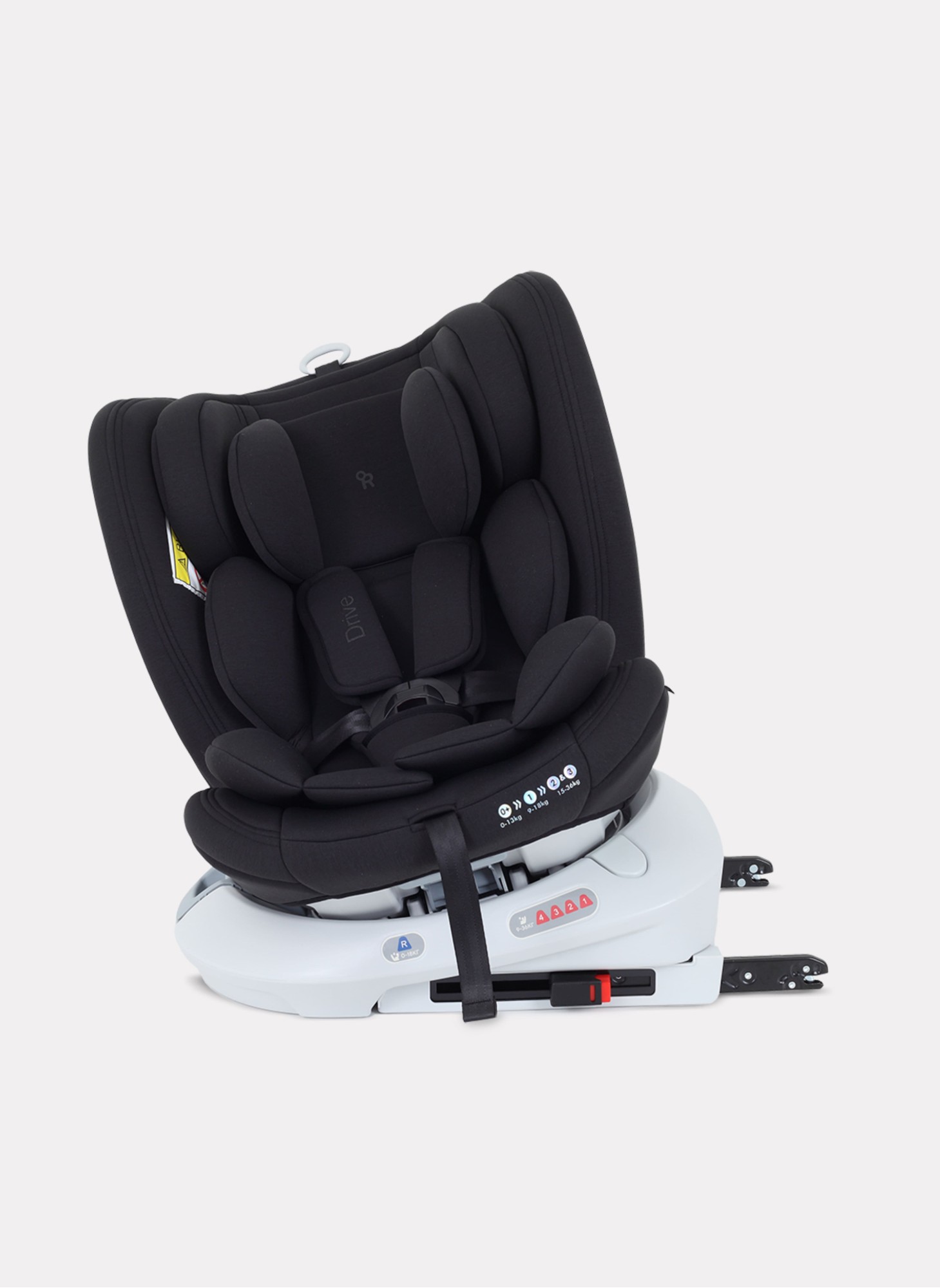 Детское автокресло Rant Drive Isofix для роста 40-150 см | Черное | Группа 0-1-2-3 (0 - 36 кг) | С поворотной базой на 360