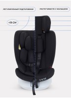 Детское автокресло Rant Drive Isofix для роста 40-150 см | Черное | Группа 0-1-2-3 (0 - 36 кг) | С поворотной базой на 360