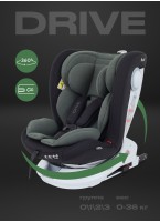 Детское автокресло Rant Drive Isofix для роста 40-150 см | Зеленое | Группа 0-1-2-3 (0 - 36 кг) | С поворотной базой на 360