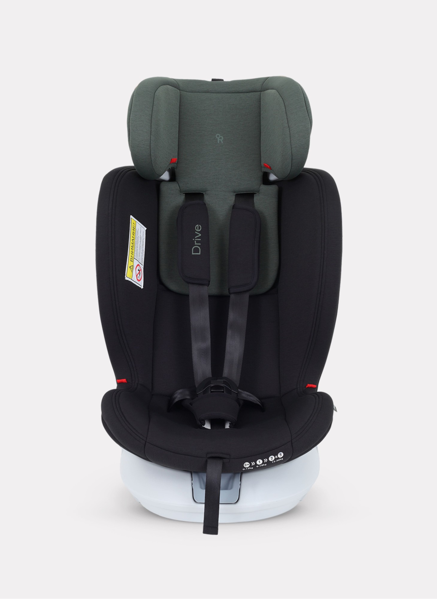 Детское автокресло Rant Drive Isofix для роста 40-150 см | Зеленое | Группа 0-1-2-3 (0 - 36 кг) | С поворотной базой на 360