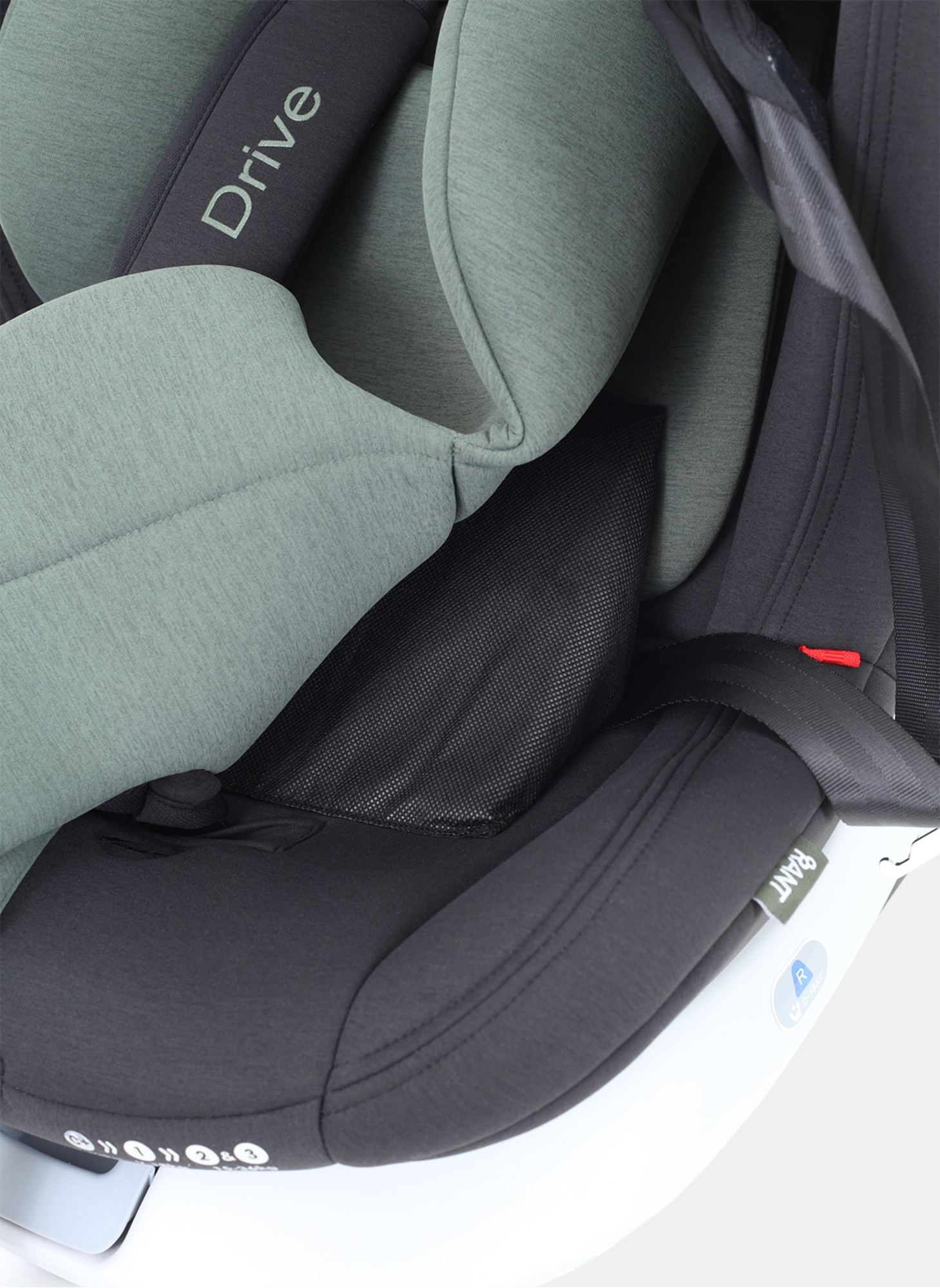 Детское автокресло Rant Drive Isofix для роста 40-150 см | Зеленое | Группа 0-1-2-3 (0 - 36 кг) | С поворотной базой на 360