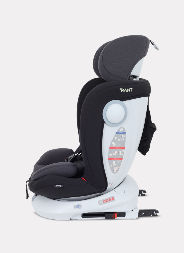Детское автокресло Rant Drive Isofix для роста 40-150 см | Серое | Группа 0-1-2-3 (0 - 36 кг) | С поворотной базой на 360
