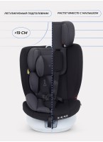 Детское автокресло Rant Drive Isofix для роста 40-150 см | Серое | Группа 0-1-2-3 (0 - 36 кг) | С поворотной базой на 360