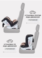 Детское автокресло Rant Drive Isofix для роста 40-150 см | Бежевое | Группа 0-1-2-3 (0 - 36 кг) | С поворотной базой на 360