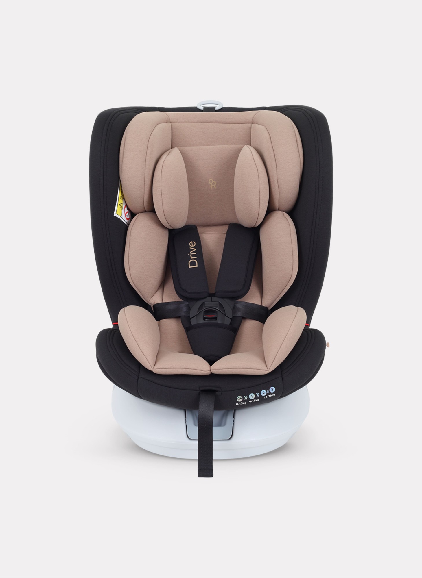 Детское автокресло Rant Drive Isofix для роста 40-150 см | Бежевое | Группа 0-1-2-3 (0 - 36 кг) | С поворотной базой на 360