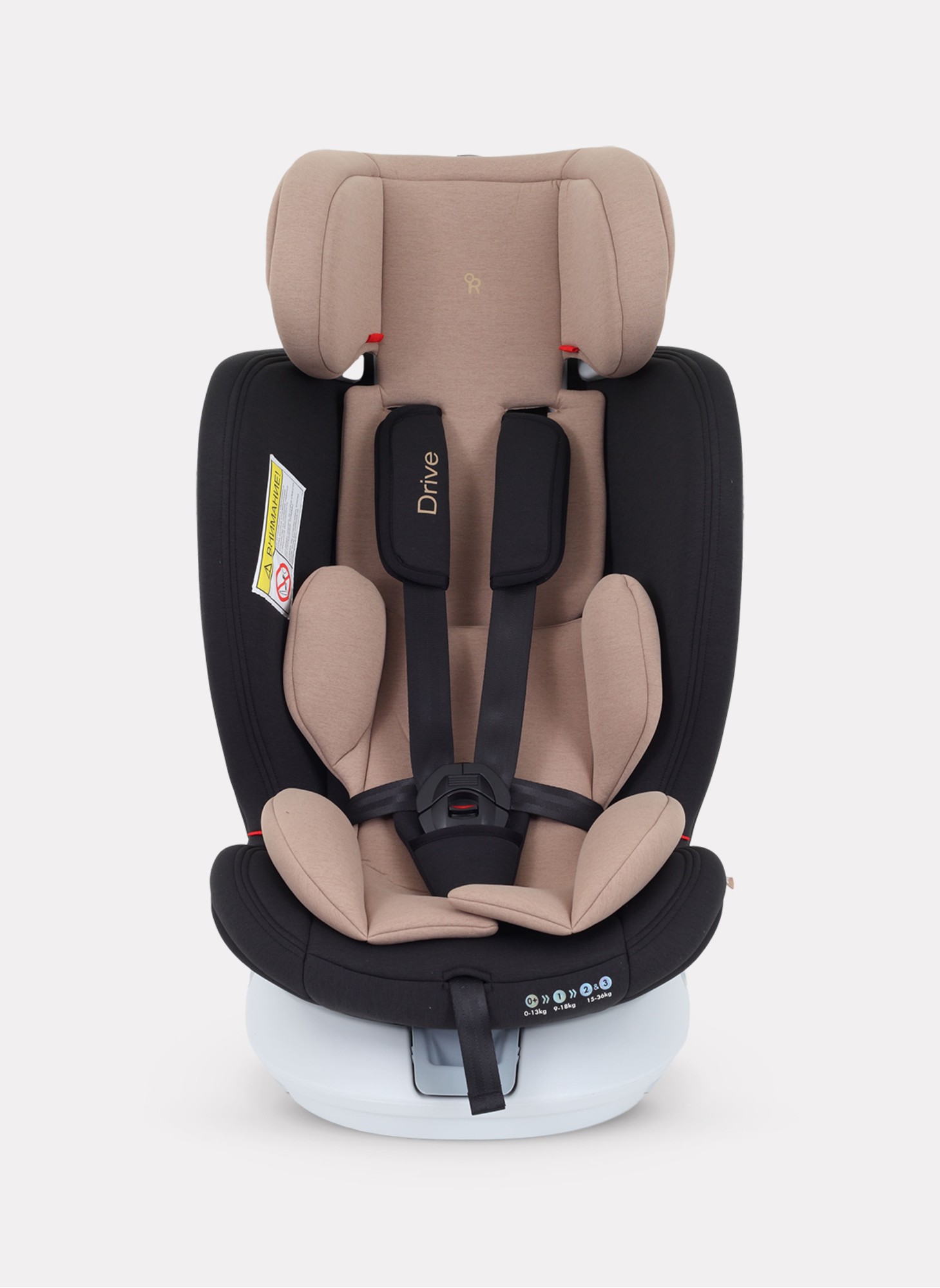Детское автокресло Rant Drive Isofix для роста 40-150 см | Бежевое | Группа 0-1-2-3 (0 - 36 кг) | С поворотной базой на 360