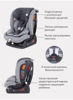 Детское автокресло Rant Matrix Active Line | Группа 0-1-2-3 (до 36 кг) | для роста 40-145 см | Серое | Для детей от 0 до 12 лет