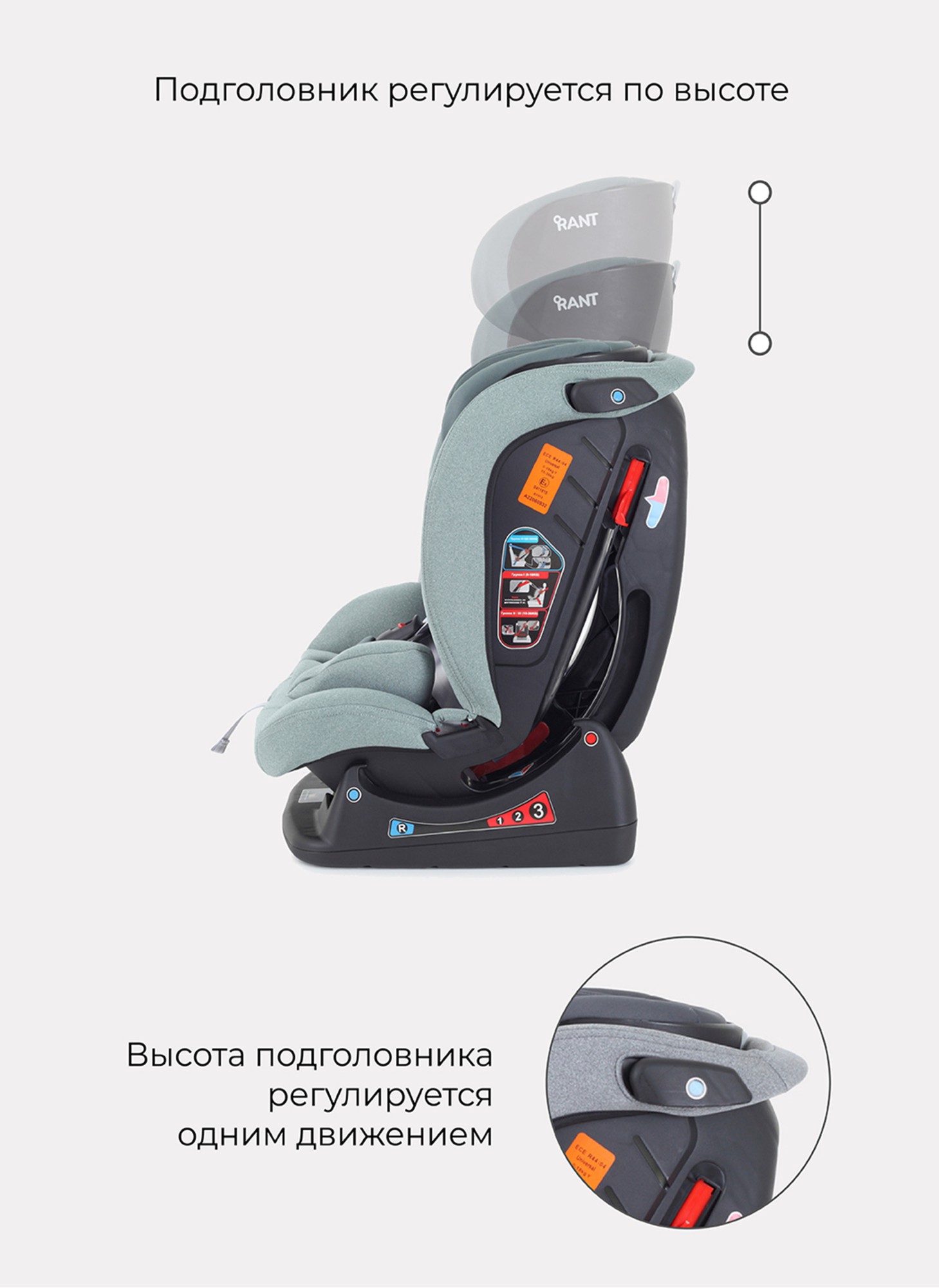 Детское автокресло Rant Matrix Active Line | Группа 0-1-2-3 (до 36 кг) | для роста 40-145 см | Зеленый цвет | Для детей от 0 до 12 лет