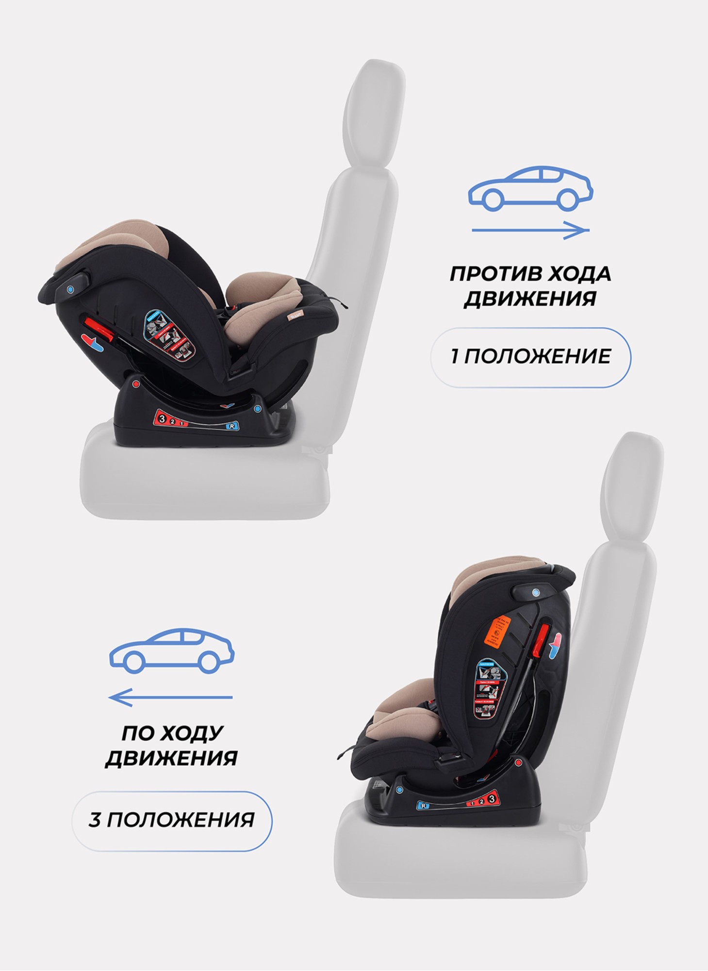 Детское автокресло Rant Matrix для роста 40-145 см | Бежевое | Группа 0-1-2-3 (до 36 кг) | Для детей от 0 до 12 лет
