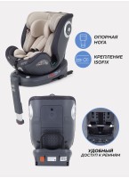 Детское автокресло Rant MultiFix с креплением Isofix | Рост детей 40-150 см | Бежевое | Группа 0-1-2-3 (0 - 36 кг) | С поворотной базой на 360