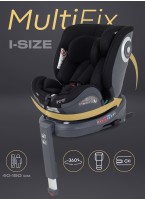 Детское автокресло Rant MultiFix с креплением Isofix | Рост детей 40-150 см | Черное | Группа 0-1-2-3 (0 - 36 кг) | С поворотной базой на 360