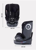 Детское автокресло Rant MultiFix с креплением Isofix | Рост детей 40-150 см | Черное | Группа 0-1-2-3 (0 - 36 кг) | С поворотной базой на 360