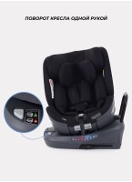 Детское автокресло Rant MultiFix с креплением Isofix | Рост детей 40-150 см | Черное | Группа 0-1-2-3 (0 - 36 кг) | С поворотной базой на 360