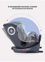 Детское автокресло Rant MultiFix с креплением Isofix | Рост детей 40-150 см | Зеленое | Группа 0-1-2-3 (0 - 36 кг) | С поворотной базой на 360