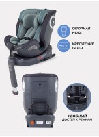 Детское автокресло Rant MultiFix с креплением Isofix | Рост детей 40-150 см | Зеленое | Группа 0-1-2-3 (0 - 36 кг) | С поворотной базой на 360