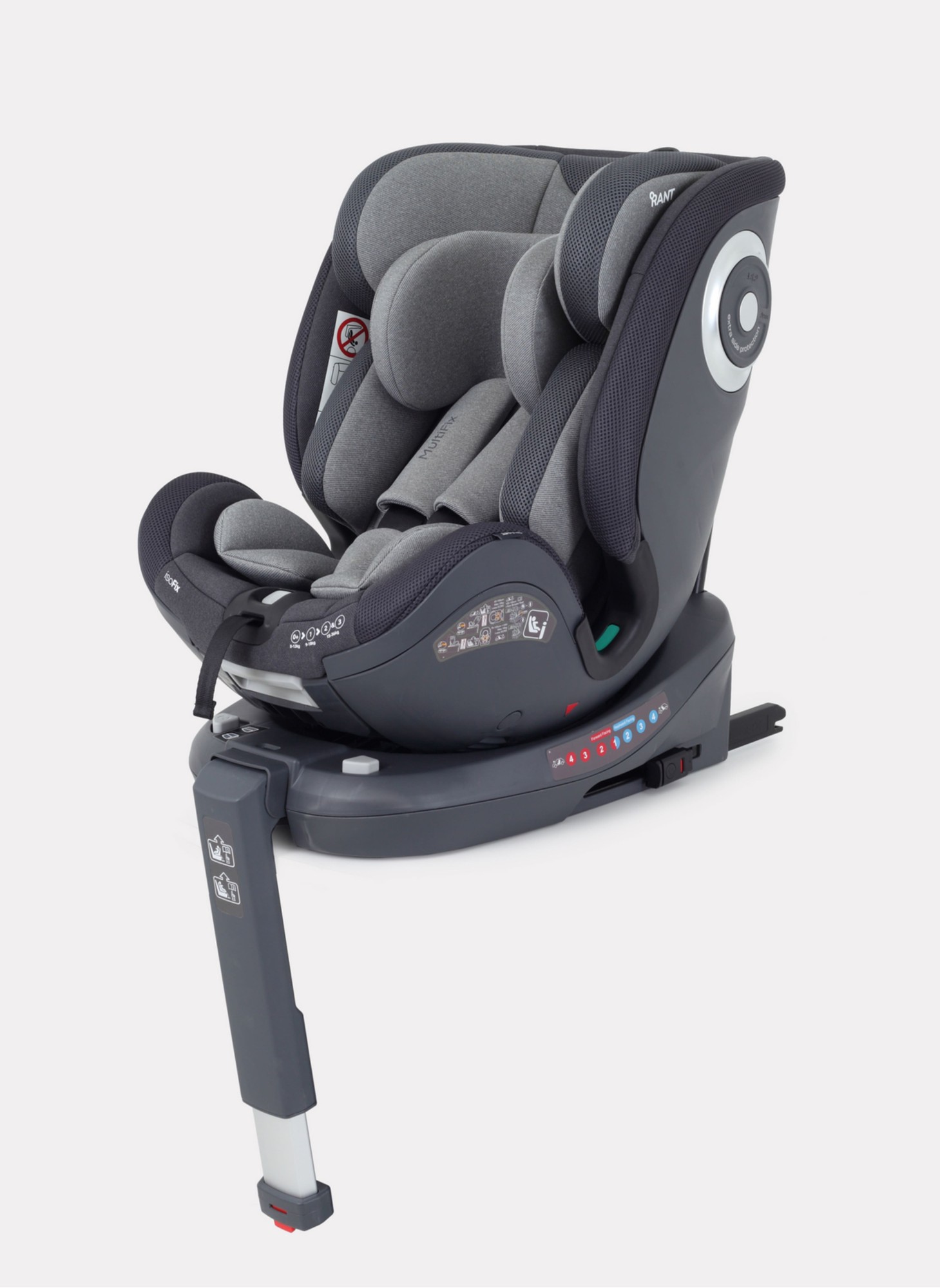 Детское автокресло Rant MultiFix с креплением Isofix | Рост детей 40-150 см | Зеленое | Группа 0-1-2-3 (0 - 36 кг) | С поворотной базой на 360