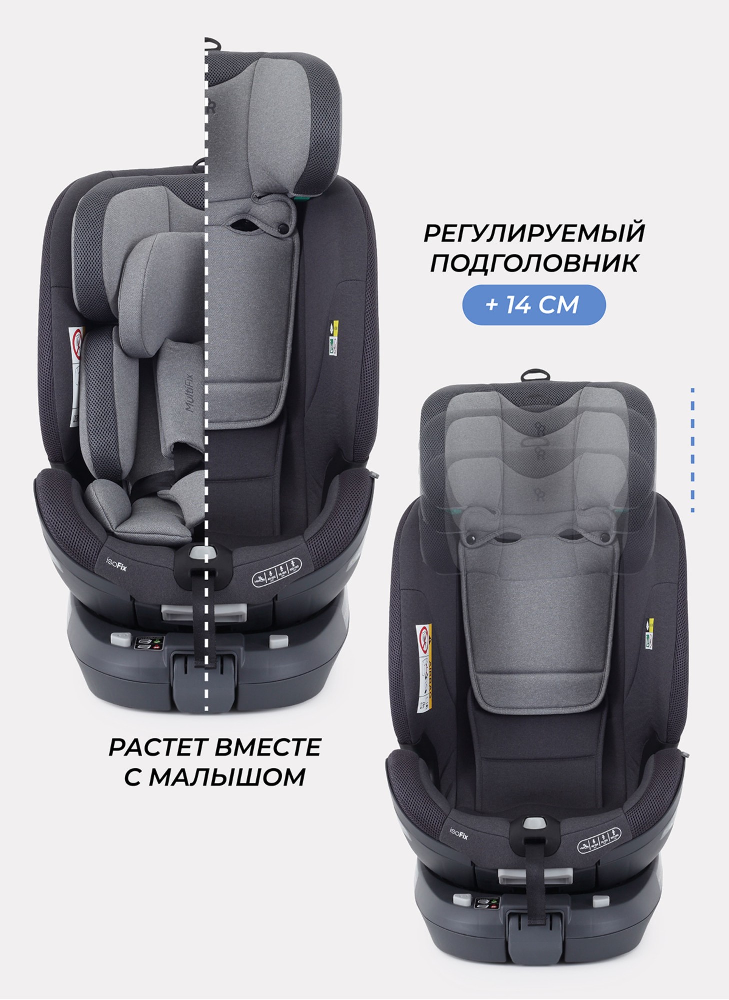 Детское автокресло Rant MultiFix с креплением Isofix | Рост детей 40-150 см | Зеленое | Группа 0-1-2-3 (0 - 36 кг) | С поворотной базой на 360