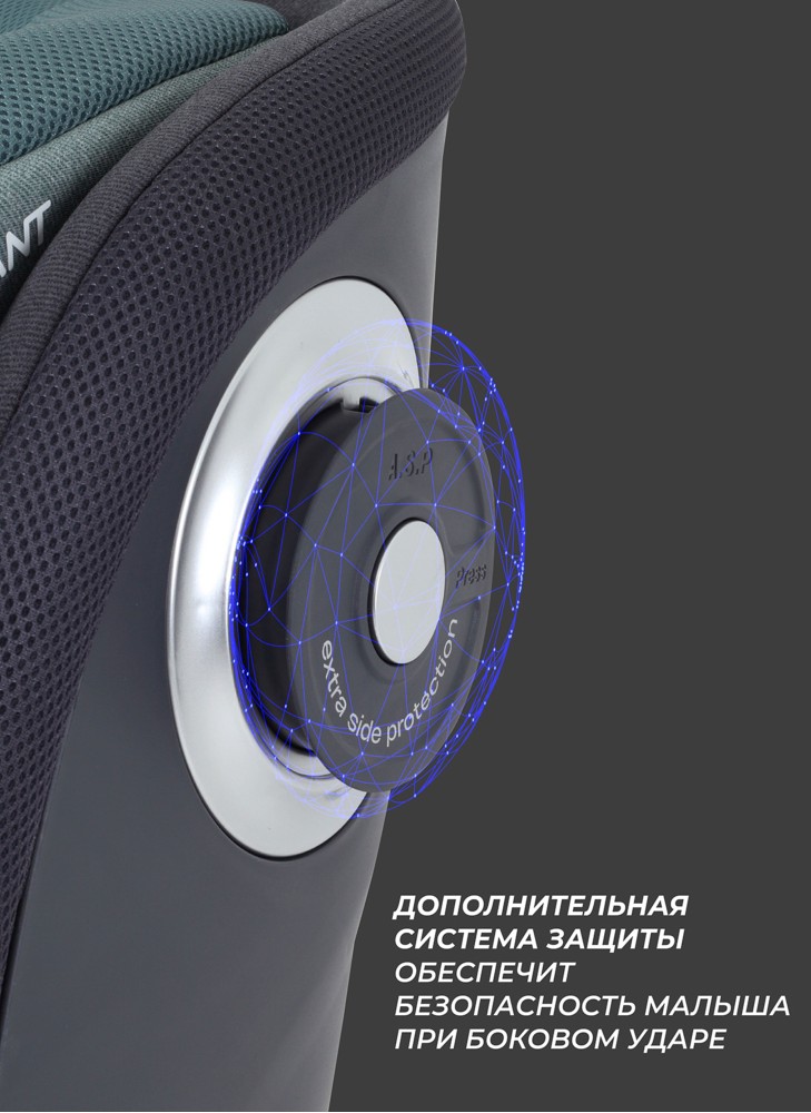 Детское автокресло Rant MultiFix с креплением Isofix | Рост детей 40-150 см | Зеленое | Группа 0-1-2-3 (0 - 36 кг) | С поворотной базой на 360