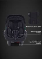 Автолюлька для новорожденных Rant Carry 2.0 | Группа  0+| Возраст ребенка: от 0 до 1 года | Вес ребенка 0-13 кг | Черная