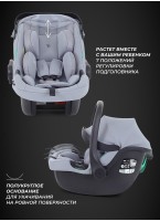 Автолюлька для новорожденных Rant Carry 2.0 | Группа  0+| Возраст ребенка: от 0 до 1 года | Вес ребенка 0-13 кг | Серый