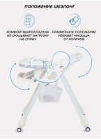 Детский стульчик для кормления Rant Cream 2024 с колесиками и стопором колес, со съемной столешницей | 7 положений по высоте | Цвет - молочный