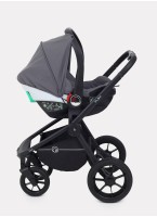 Коляска для новорожденных 3 в 1 Rant Flex 2025 графитовая | Поворотные передние колеса | Складная (тип складывания - книжная)