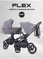 Детская коляска 2в1 Rant Flex RA076 графитовая | Люлька и прогулка | Реверсивный блок | Резиновые поворотные колеса | С амортизацией