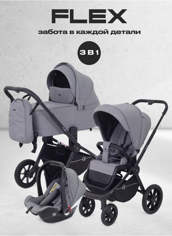 Коляска 3 в 1 Rant Flex 2025 RA077 Grey