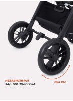 Коляска прогулочная RANT Basic ENERGY 2024 с амортизацией и реверсивным блоком, серая, тип складывания - книжка, поворотные передние колеса