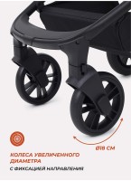 Коляска прогулочная RANT Basic ENERGY 2024 с амортизацией и реверсивным блоком, серая, тип складывания - книжка, поворотные передние колеса