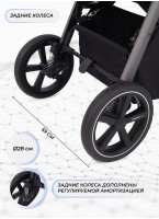 Детская прогулочная коляска Rant Caspia 2.0 2025 с амортизацией, поворотными передними колесами с фиксацией, бескамерные резиновые колеса, цвет - оливковый