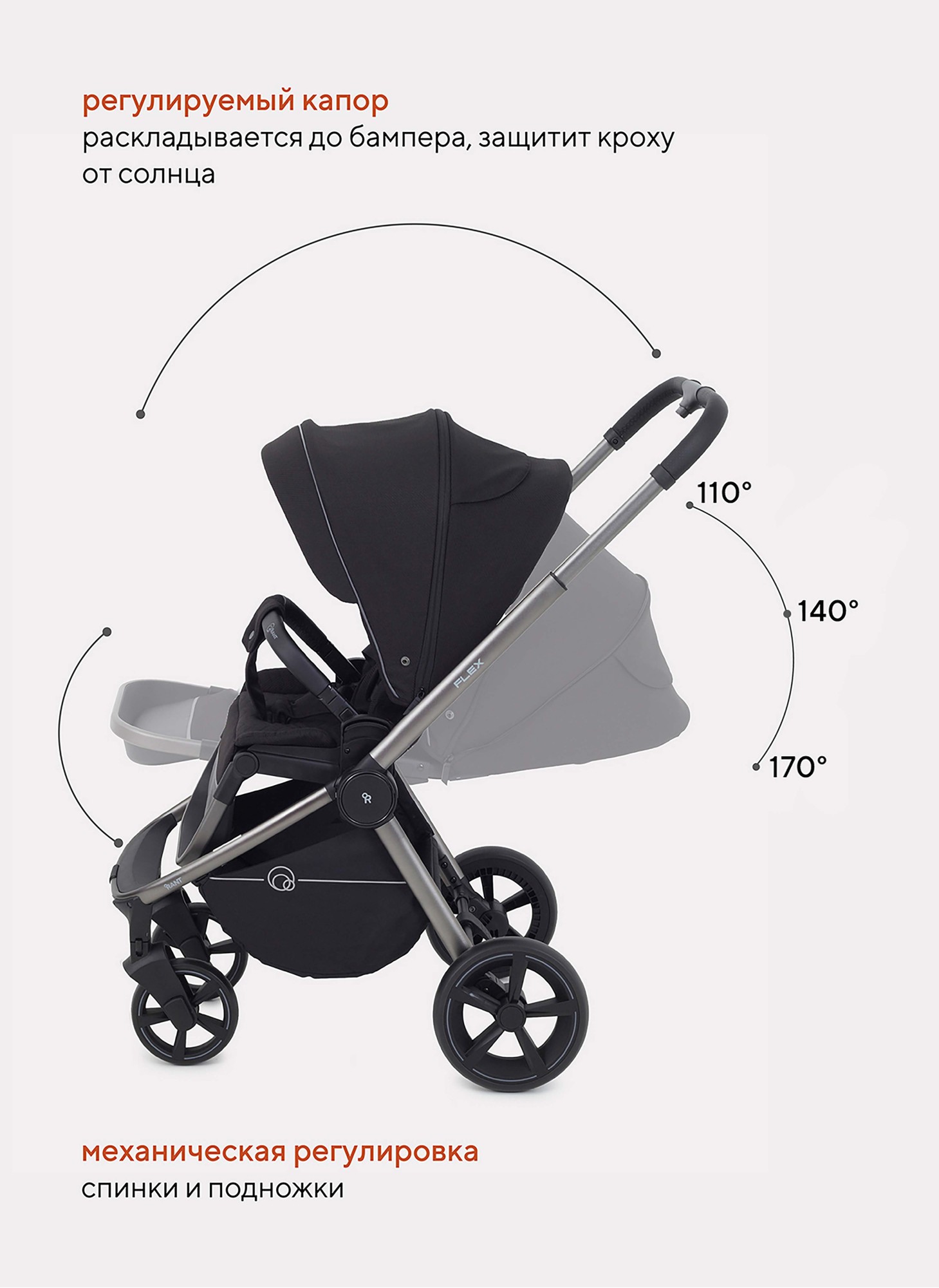 Коляска прогулочная Rant Flex Pro 2023 RA099 Black