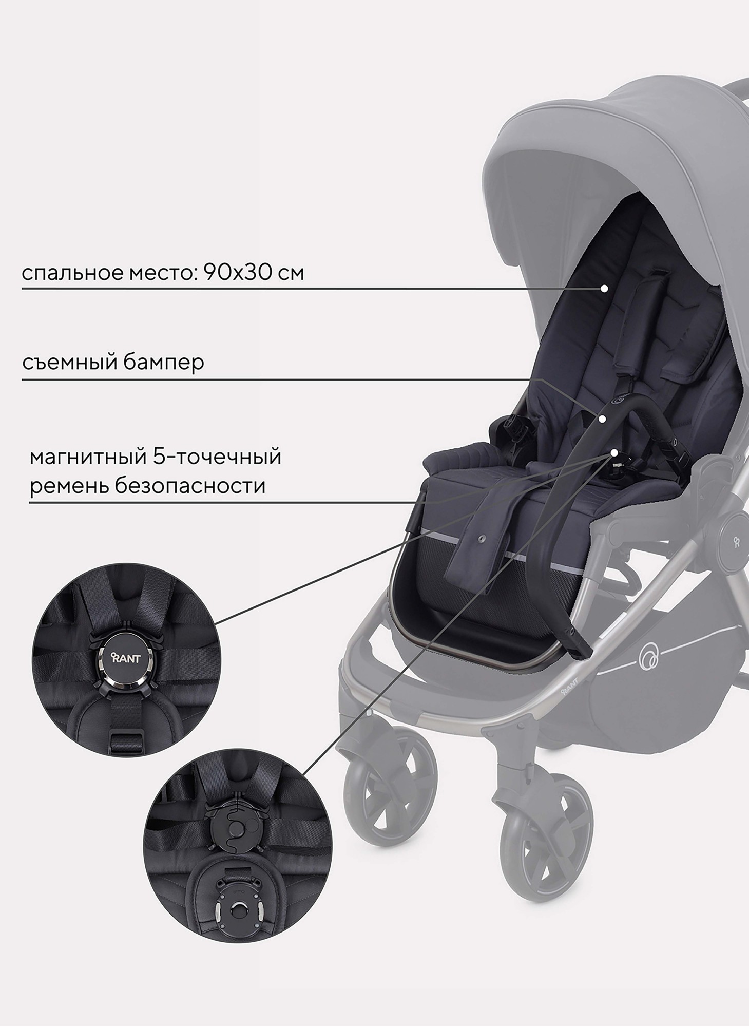 Коляска прогулочная Rant Flex Pro 2023 RA099 Graphite