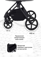 Rant Teo | Детская коляска 2 в 1 с амортизацией | Люлька и прогулочный реверсивный блок | Передние колеса - поворотные  с фиксацией передних | Цвет - графитовый