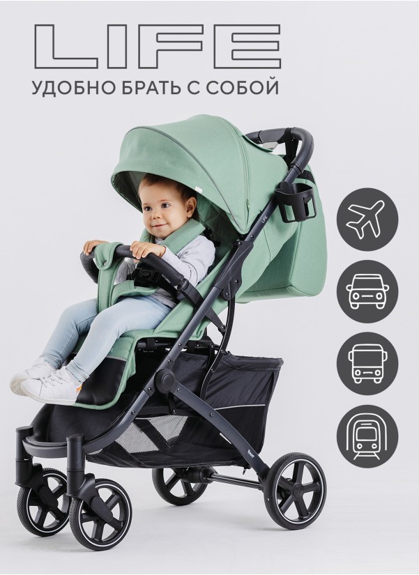 Коляска прогулочная Rant Life Green
