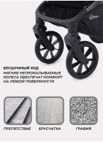Детская прогулочная коляска Rant Pixel с амортизацией на всех колесах, поворотными передними колесами с фиксацией, цвет - бежевый