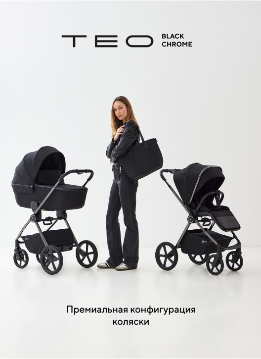 Коляска 2 в 1 Rant TEO Black Chrome RA122 Black