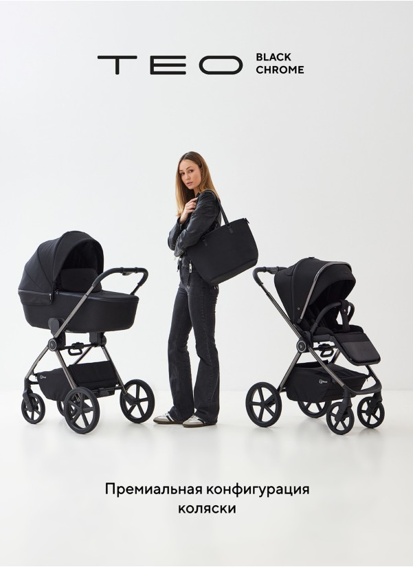Коляска 2 в 1 Rant TEO Black Chrome RA122 Black