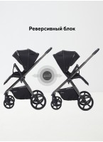 Rant Teo | Детская коляска 2 в 1 с амортизацией | Люлька и прогулочный реверсивный блок | Ненадувные колеса, передние колеса - поворотные  с фиксацией передних | Цвет - черный 