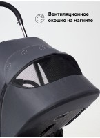 Rant Teo | Детская коляска 2 в 1 с амортизацией | Люлька и прогулочный реверсивный блок | Ненадувные колеса, передние колеса - поворотные  с фиксацией передних | Цвет - графитовый
