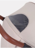 Прогулочная коляска Rant Vega 2023 бежевого цвета, с амортизацией, с регулировкой капора в четырех положениях, поворотные передние колеса с фиксацией направления