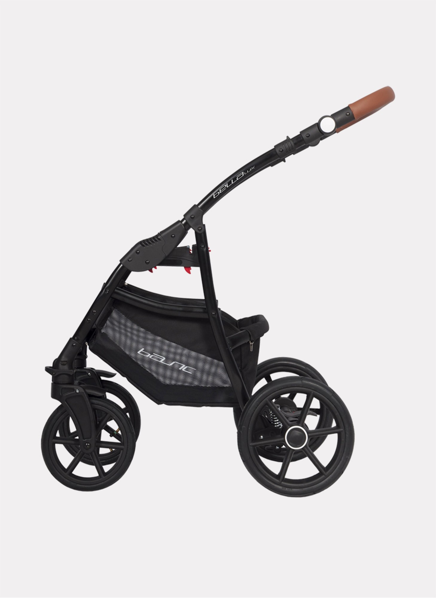 Детская коляска 2 в 1 Riko Basic Bella Lux 01 с реверсивным прогулочным блоком | Коляска с плавной амортизацией | Передние "умные" поворачиваемые надувные колеса | Цвет - темно-серый