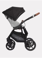Детская коляска 2 в 1 Riko Basic Bella Lux 02 с реверсивным прогулочным блоком | Коляска с плавной амортизацией | Передние "умные" поворачиваемые надувные колеса | Цвет - серый