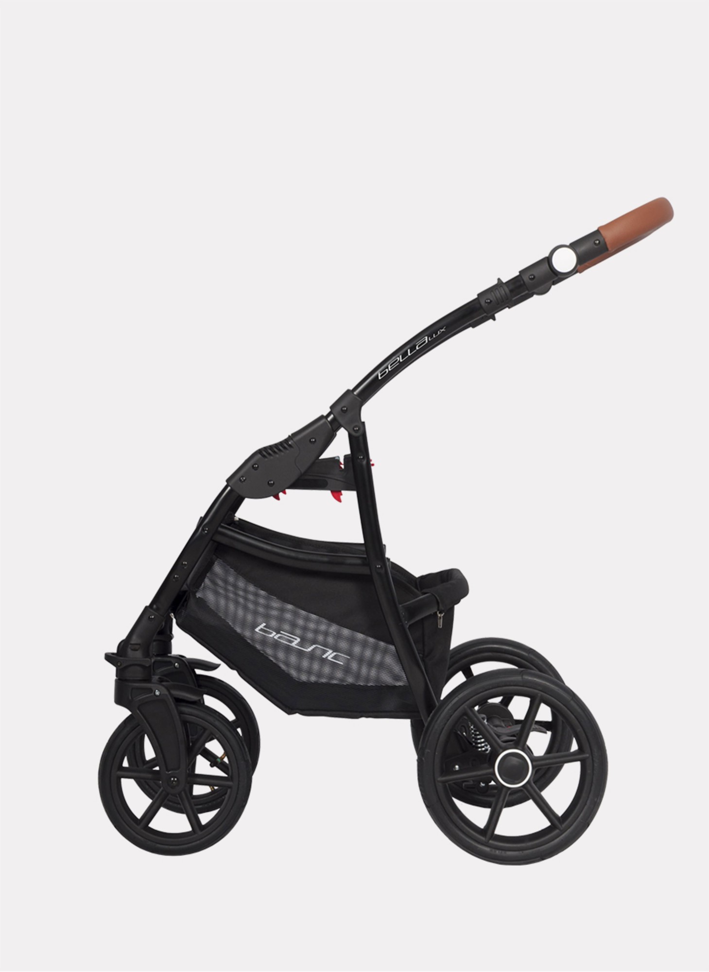 Детская коляска 2 в 1 Riko Basic Bella Lux 02 с реверсивным прогулочным блоком | Коляска с плавной амортизацией | Передние "умные" поворачиваемые надувные колеса | Цвет - серый