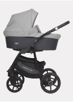 Детская коляска 2 в 1 Riko Basic Montana Bella 01 с реверсивным прогулочным блоком | Регулируемая амортизация | Передние поворачиваемые надувные колеса | Цвет - серый