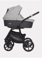 Детская коляска 2 в 1 Riko Basic Montana Bella 01 с реверсивным прогулочным блоком | Регулируемая амортизация | Передние поворачиваемые надувные колеса | Цвет - серый