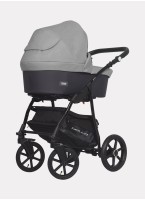 Детская коляска 2 в 1 Riko Basic Montana Bella 01 с реверсивным прогулочным блоком | Регулируемая амортизация | Передние поворачиваемые надувные колеса | Цвет - серый