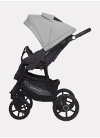 Детская коляска 2 в 1 Riko Basic Montana Bella 01 с реверсивным прогулочным блоком | Регулируемая амортизация | Передние поворачиваемые надувные колеса | Цвет - серый
