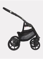 Детская коляска 2 в 1 Riko Basic Montana Bella 01 с реверсивным прогулочным блоком | Регулируемая амортизация | Передние поворачиваемые надувные колеса | Цвет - серый